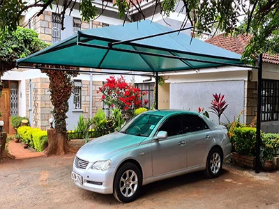 What materials are parking sheds made of?