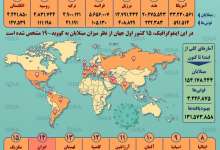 اینفوگرافیک / آمار کرونا در جهان تا ۱۴ اردیبهشت