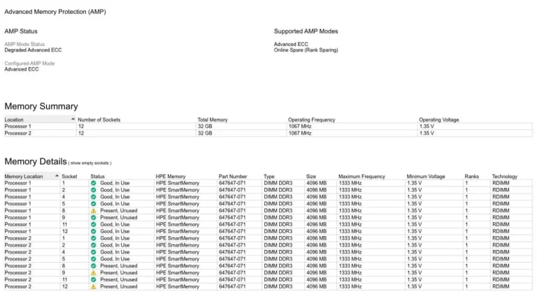 خطای Processor Bus Speed سرور
