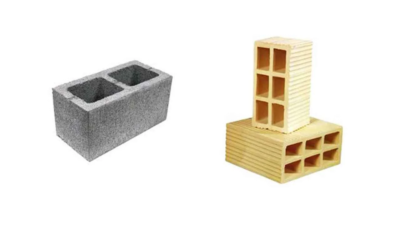 Comparison of cement block with clay