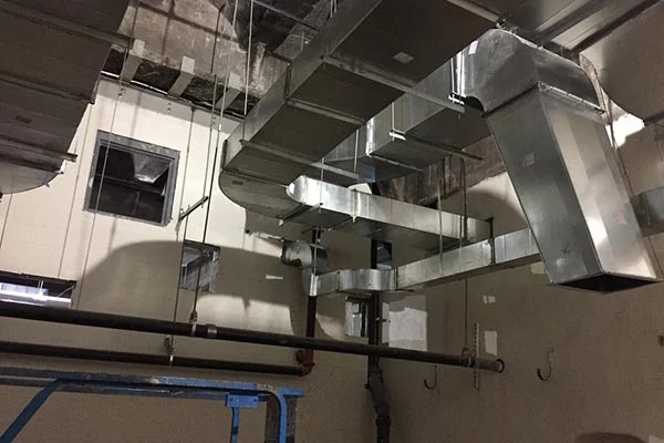 Converting the cooler channel to galvanized split duct or flexicombi